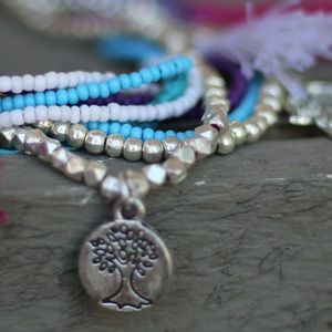 🚨SALE🚨 Beaded Charm OM YIN YANG Bracelet Tassel